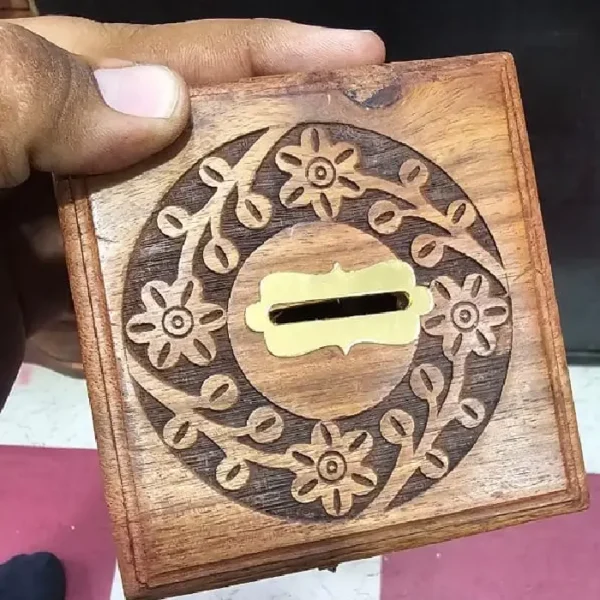 Handcrafted Wooden Money Bank