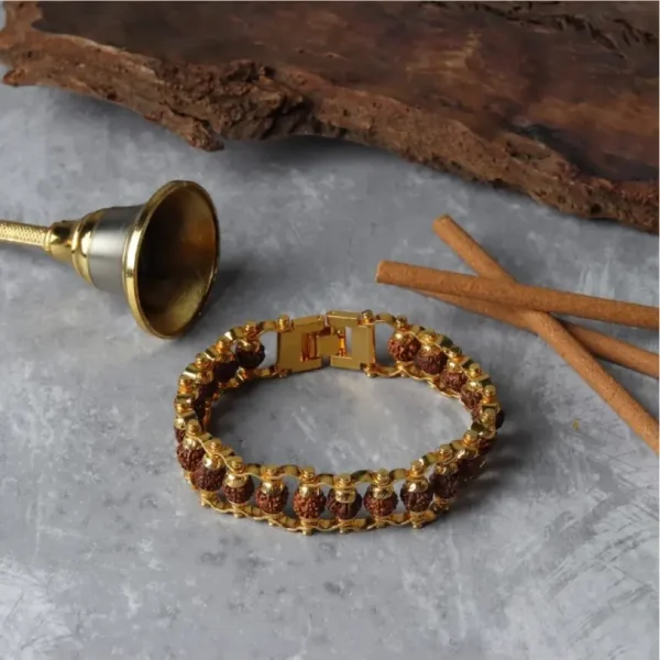 Rudraksha Gold Chain Bracelet